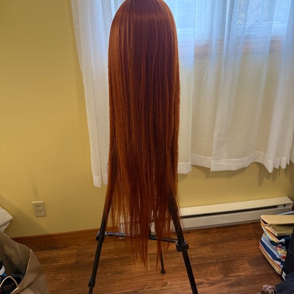 BRAND NEW Long Orang Lace Front Synthetic Wig 🤩 - Picture 1 of 2
